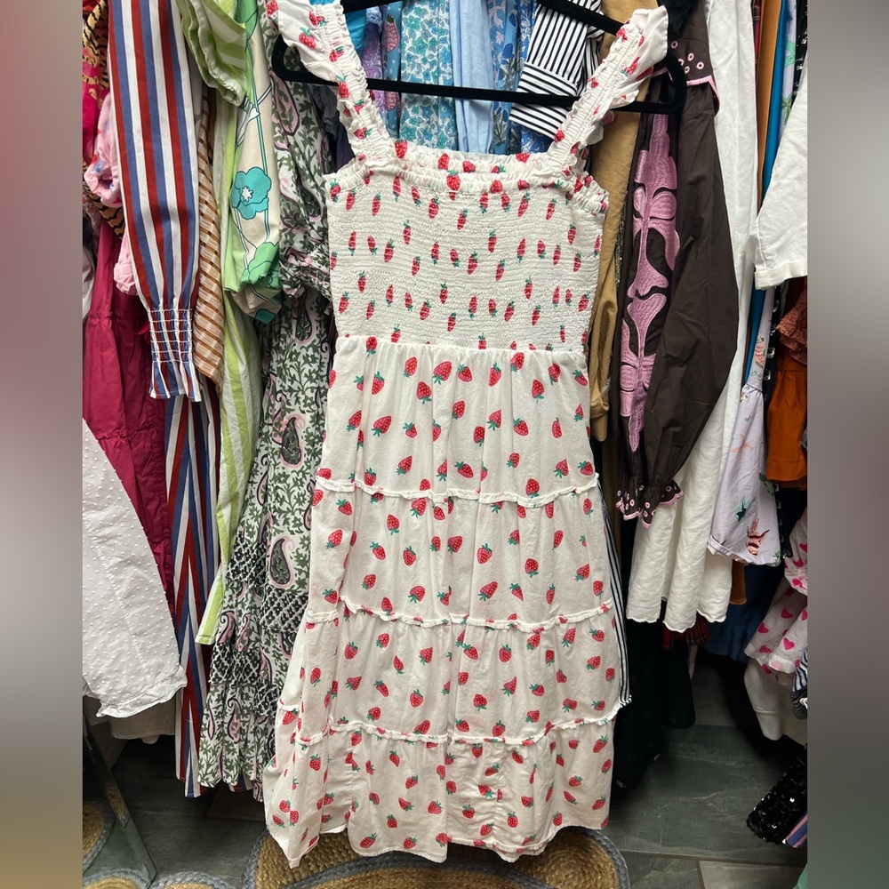 J. Crew White and Red Berry Print Dress - Picture 3 of 3